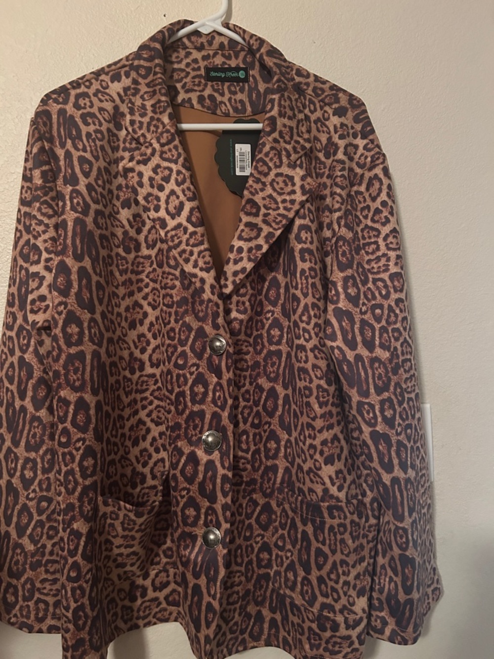 New Sterling kreek Brown Leopard Print Blazer Jacket
